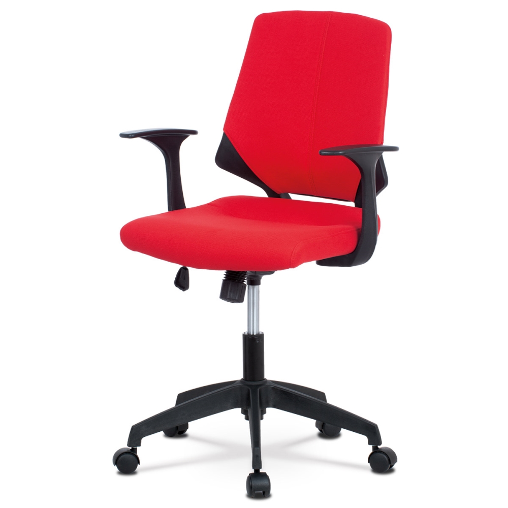 Kancelářská židle LIVITACA, červená látka/černý plast