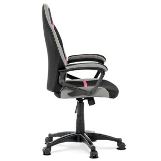 Kancelářská židle CLOUDVEIL, černá/šedá/růžová látka