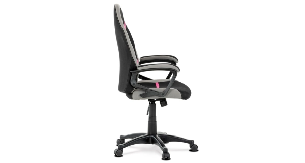 Kancelářská židle CLOUDVEIL, černá/šedá/růžová látka