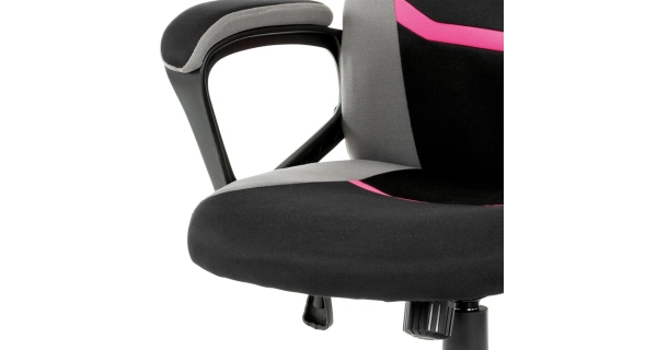 Kancelářská židle CLOUDVEIL, černá/šedá/růžová látka