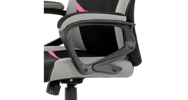 Kancelářská židle CLOUDVEIL, černá/šedá/růžová látka