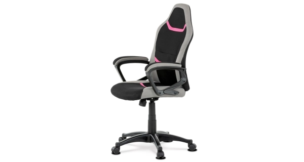 Kancelářská židle CLOUDVEIL, černá/šedá/růžová látka