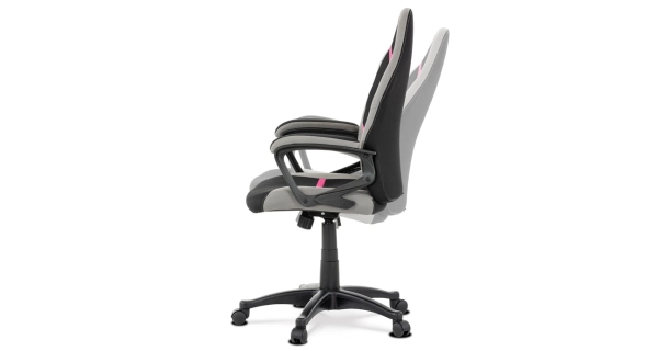 Kancelářská židle CLOUDVEIL, černá/šedá/růžová látka