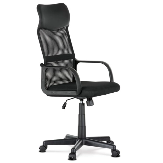 Kancelářská židle DONOIR, černá ekokůže a síťovina