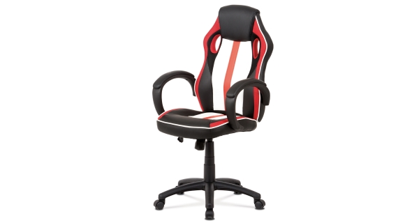 Kancelářská židle FENCER, červená/černá/bílá