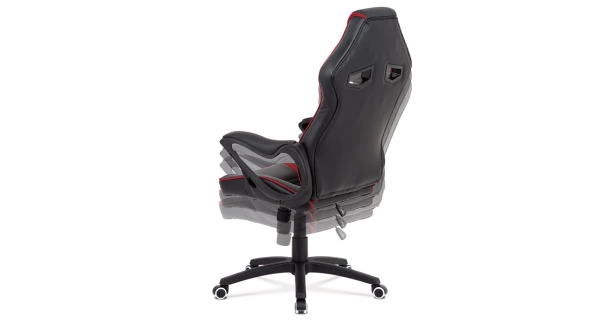 Kancelářská židle FORNASI, černá ekokůže/červená látka