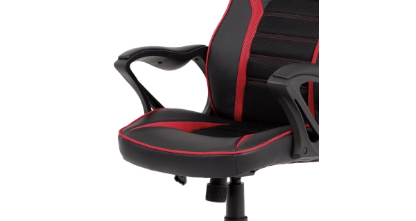 Kancelářská židle FORNASI, černá ekokůže/červená látka