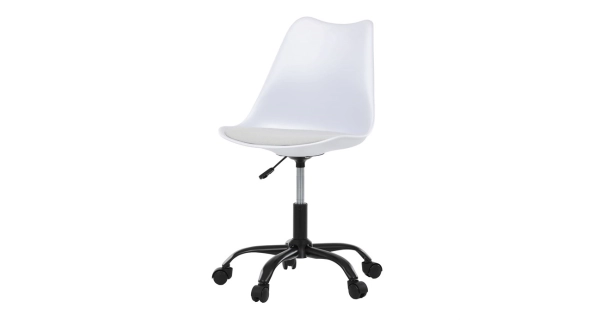 Kancelářská židle HELFIR, bílá plastová skořepina, sedák bílá látka