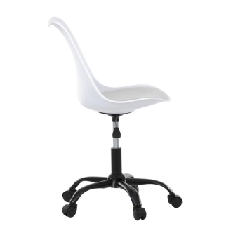 Kancelářská židle HELFIR, bílá plastová skořepina, sedák bílá látka