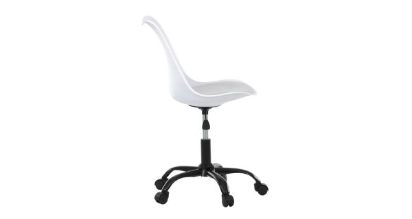 Kancelářská židle HELFIR, bílá plastová skořepina, sedák bílá látka