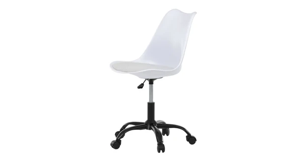 Kancelářská židle HELFIR, bílá plastová skořepina, sedák bílá látka