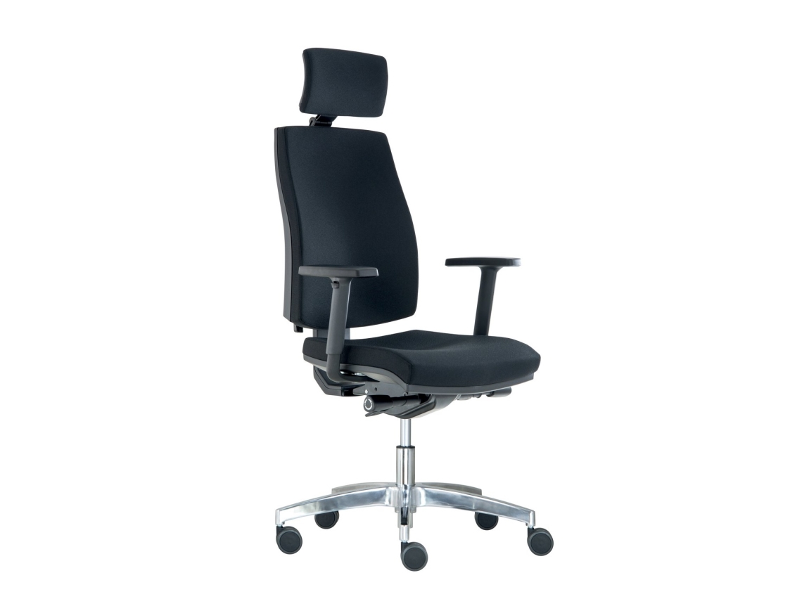 Levně Kancelářská židle ROBORI s podhlavníkem, černá