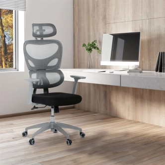Kancelářská židle MANUCA, šedá/černá síťovina