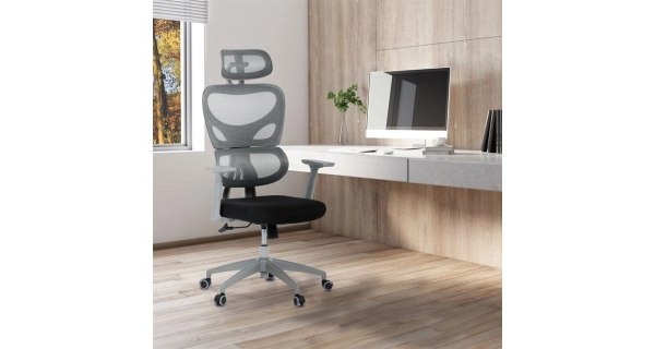 Kancelářská židle MANUCA, šedá/černá síťovina