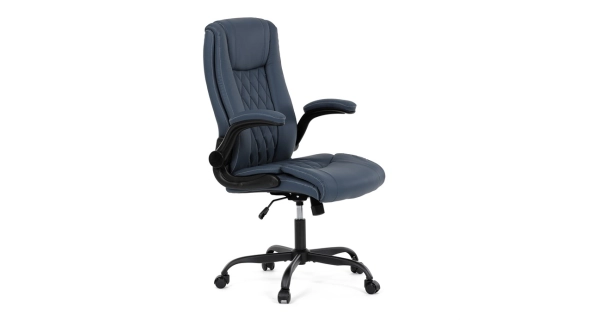 Kancelářská židle POLVEL, tmavě modrá ekokůže