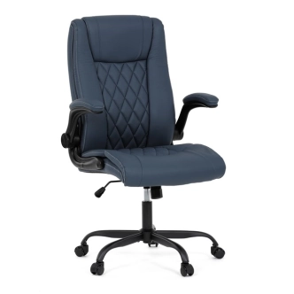 Kancelářská židle POLVEL, tmavě modrá ekokůže