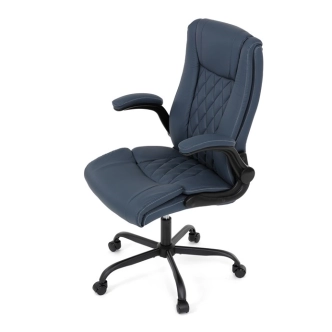 Kancelářská židle POLVEL, tmavě modrá ekokůže