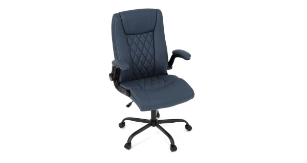 Kancelářská židle POLVEL, tmavě modrá ekokůže