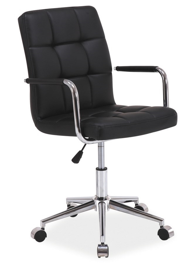 Levně Kancelářská židle BALDONE, černá ekokůže