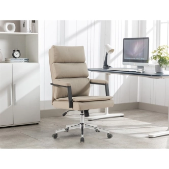 Kancelářská židle XERHAL, stříbrná ekokůže