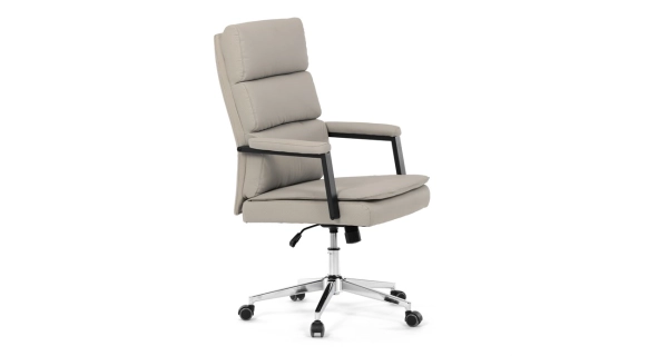Kancelářská židle XERHAL, stříbrná ekokůže