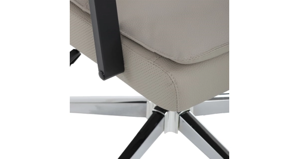 Kancelářská židle XERHAL, stříbrná ekokůže