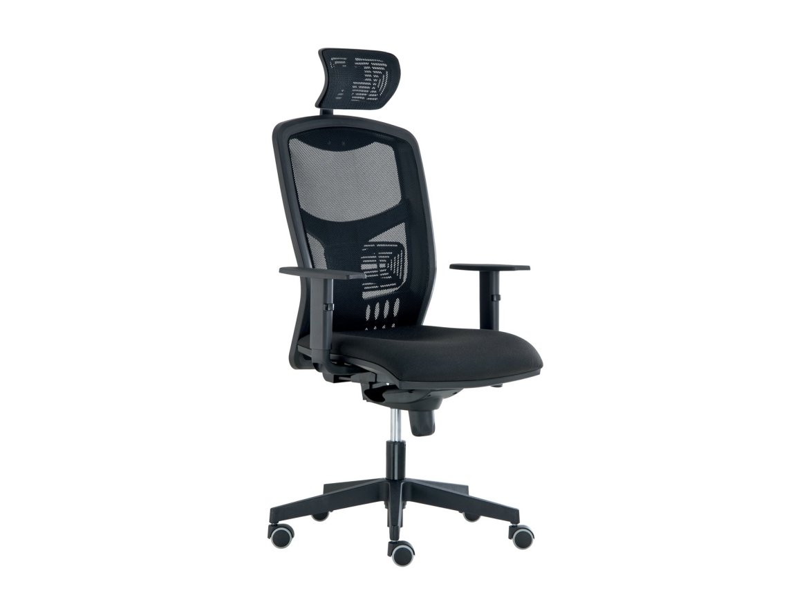 Kancelářská židle TARSIA s podhlavníkem, černá