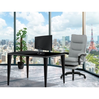 Kancelářská židle ZALRIS s podnožkou, světle šedá látka