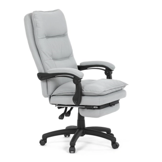 Kancelářská židle ZALRIS s podnožkou, světle šedá látka