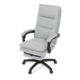Kancelářská židle ZALRIS s podnožkou, světle šedá látka