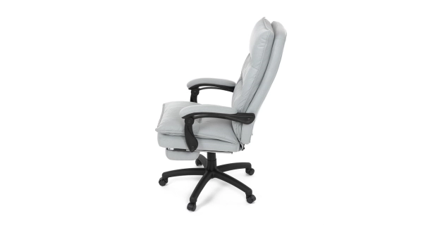 Kancelářská židle ZALRIS s podnožkou, světle šedá látka