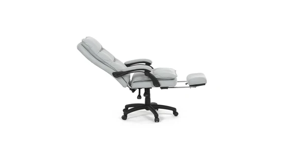 Kancelářská židle ZALRIS s podnožkou, světle šedá látka