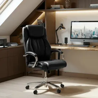 Kancelářské křeslo JORFENGAR, černá ekokůže