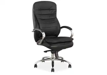 Kancelářské křeslo SEVID, pravá černá kůže 