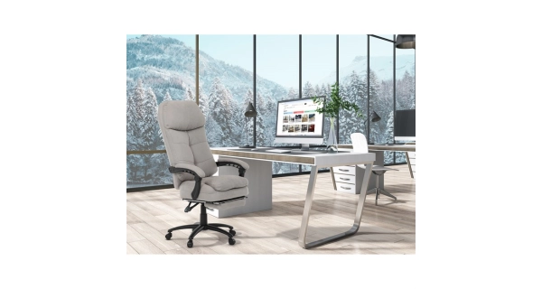 Kancelářské křeslo ZELHALVOR, světle šedá látka