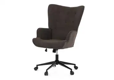Kancelářské křeslo ZELZEL, tmavě hnědá látka, kovový kříž