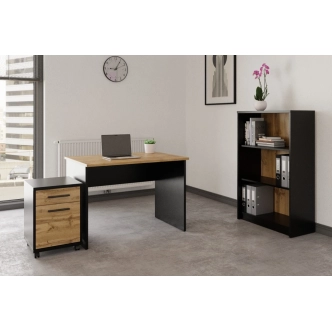 Kancelářský PC stůl NEJBY GIANNI, černá/dub wotan