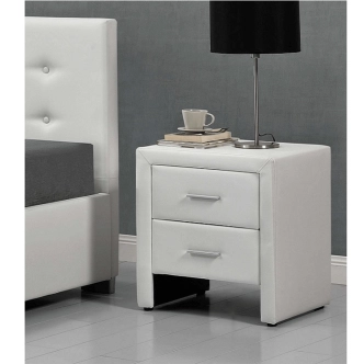KAPULAUN čalouněný noční stolek, bílá