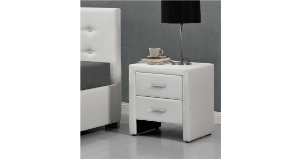KAPULAUN čalouněný noční stolek, bílá