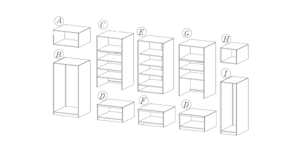 KELLEN obývací stěna S, olše
