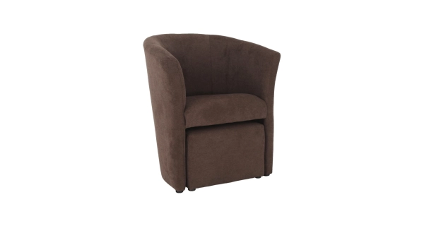 Klubové křeslo BENEDA s taburetem, hnědá