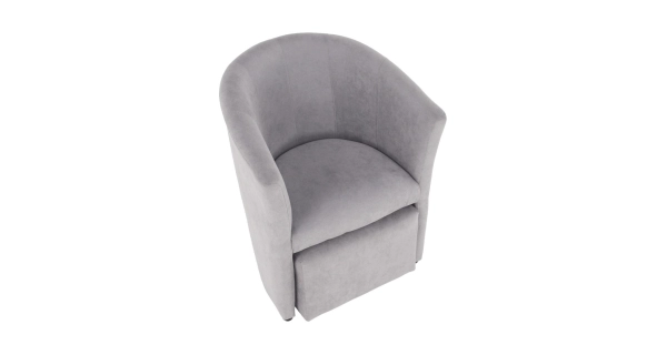 Klubové křeslo BENEDA s taburetem, šedá