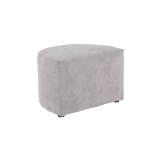 Klubové křeslo BENEDA s taburetem, šedá