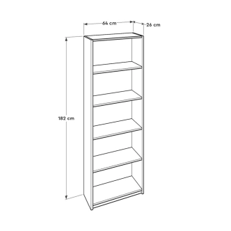Knihovna WOODRING, bílý lak DOPRODEJ