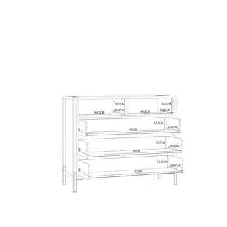 KNINO komoda, dub Bartex/černá