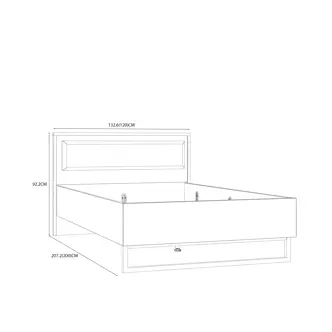 KNINO postel 120x200 cm, dub Bartex/černá