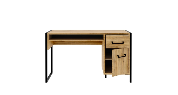 KNINO psací stůl, dub Bartex/černá, 5 let záruka