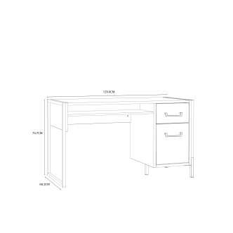 KNINO psací stůl, dub Bartex/černá, 5 let záruka