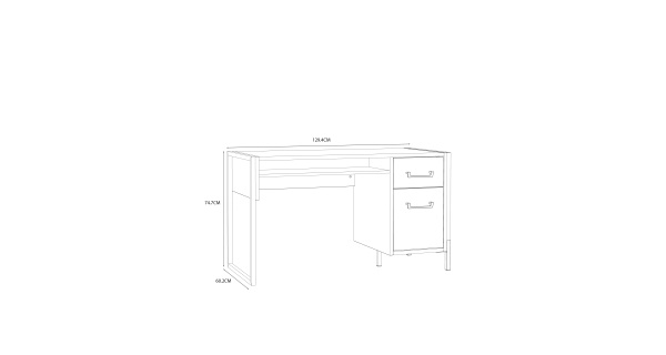 KNINO psací stůl, dub Bartex/černá, 5 let záruka