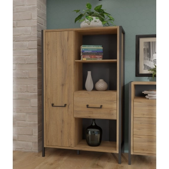 KNINO regál typ 1, dub Bartex/černá, 5 let záruka